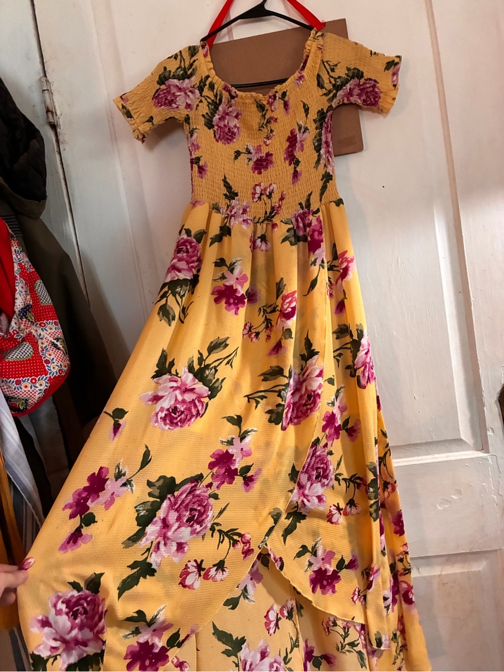 FAVLUX Yellow Floral High-Low Maxi Dress